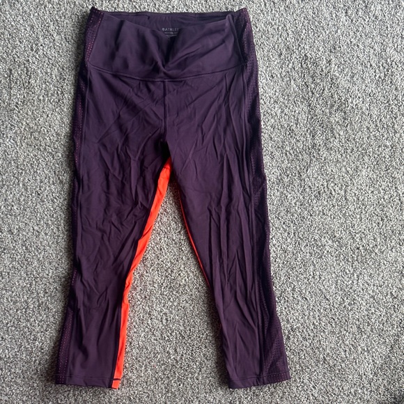 Athleta Pants - Athleta HIT Deep Purple Mesh Capri Leggings small